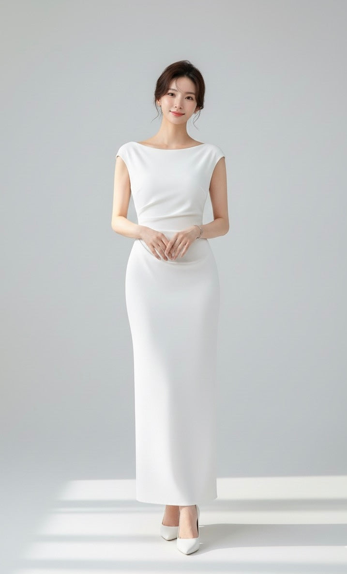 ワンショルダー・ミニフレアードレス