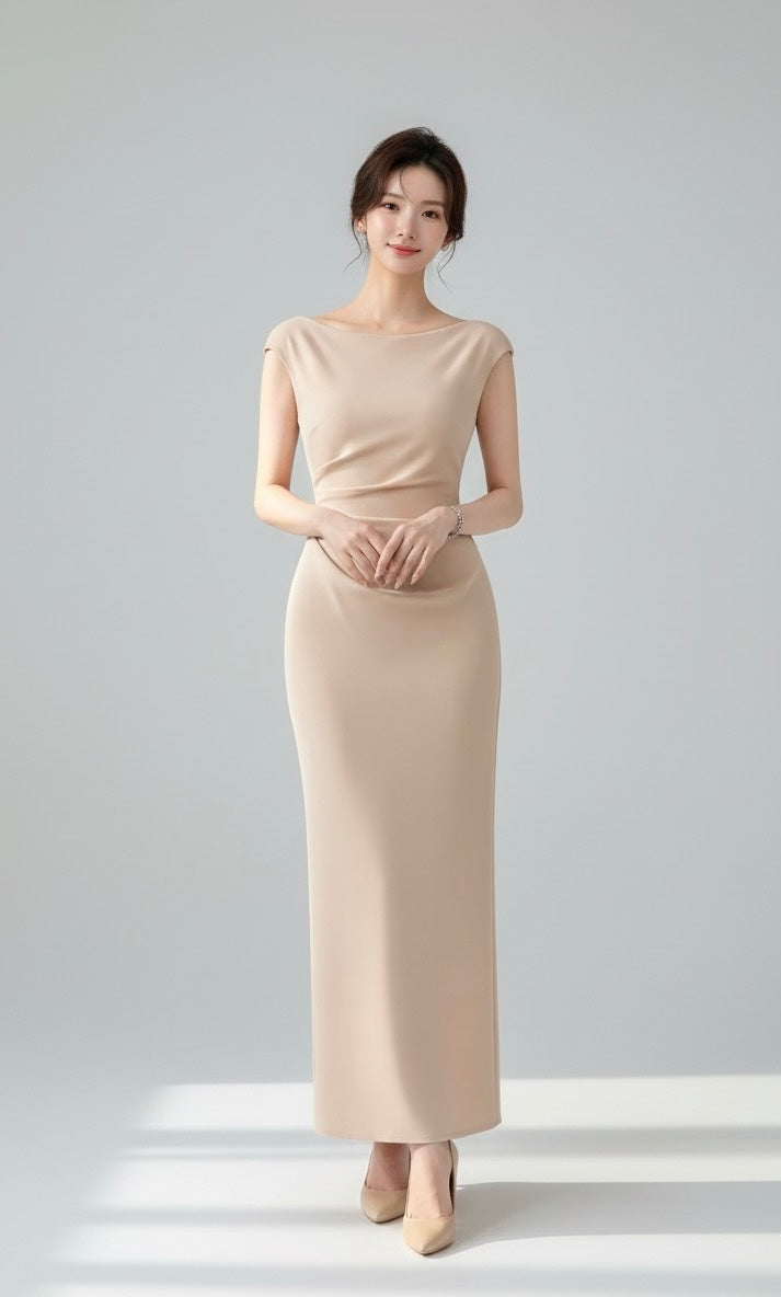 ワンショルダー・ミニフレアードレス