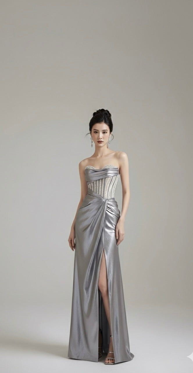 フレンチライトラグジュアリーマーメイドドレス