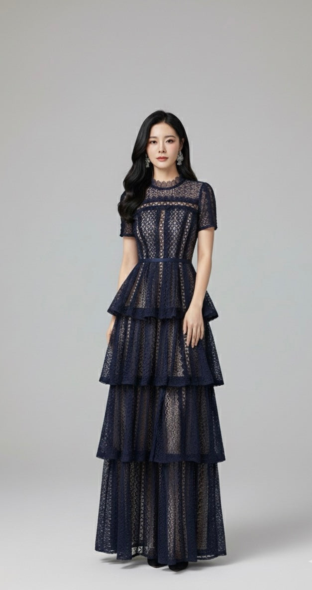 ティアードフレア・ロングドレス