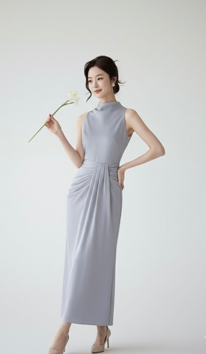 サテンフレンチドレス