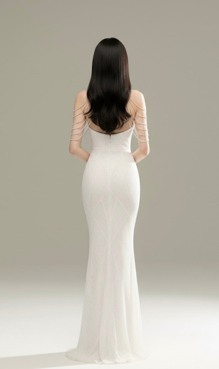 エレガントホルターネックマーメイドドレス