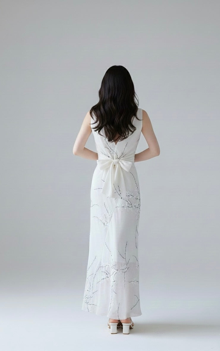 アートフル刺繍マーメイドドレス