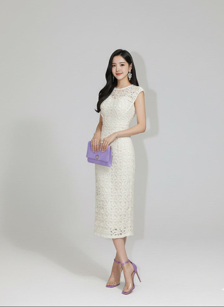 フローラル・ミディドレス