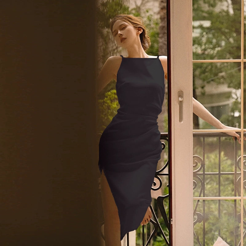 ライトイブニングドレス、フレンチシンプルサテン